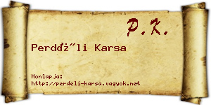 Perdéli Karsa névjegykártya